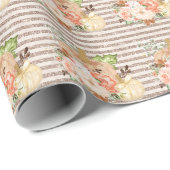 Elegante kleine pompoen Roos gouden glitter gesche Cadeaupapier (Rol Hoek)