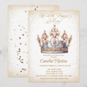 Elegante kleine prinses roze en gouden baby shower kaart (Voorkant / Achterkant)