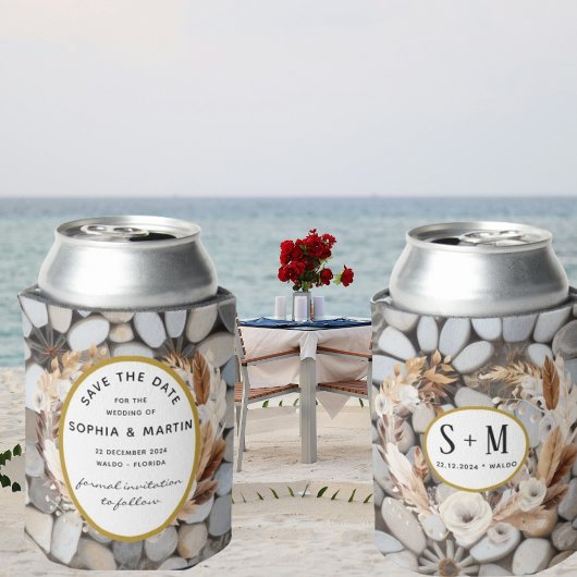 Elegante kleine stenen rustieke Boho Floral bruilo Blikjeskoeler