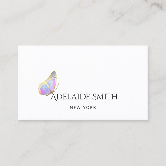 Elegante kleine vlinder logo visitekaartje (Voorkant)