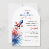 Elegante kleine vuurwerk 4 juli Baby shower Kaart (Voorkant)