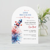 Elegante kleine vuurwerk 4 juli Baby shower Kaart (Staand voorkant)