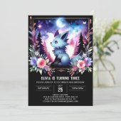 Elegante kleine wolf verjaardag kaart (Staand voorkant)