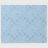 Elegante kleine zeemeermin blauw en metallic goud cadeaupapier (Vlak)
