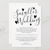 Elegante Kleinere Bruiloft Inperking Verandering V Aankondiging (Voorkant / Achterkant)