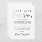 Elegante kleinere verkleinde bruiloft aankondiging (Voorkant / Achterkant)