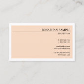 Elegante  kleuren Eenvoudig Chic Modern Plain Visitekaartje (Achterkant)