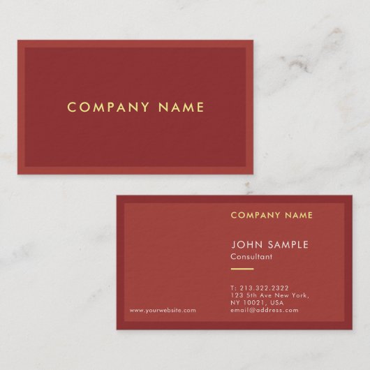 Elegante kleuren Minimalistische Sjabloon Luxe Visitekaartje (Voorkant / Achterkant)