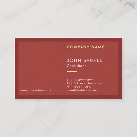 Elegante kleuren Minimalistische Sjabloon Luxe Visitekaartje (Achterkant)