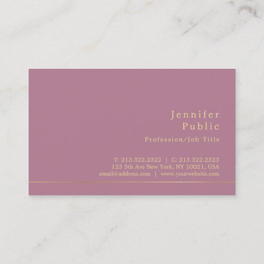 Elegante Kleuren Trendy Moderne Zijdeafwerking Lux Visitekaartje (Achterkant)