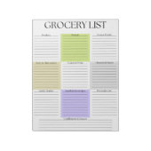 Elegante Kleurenblok boodschappenlijst Notitieblok (Linkerzijde)