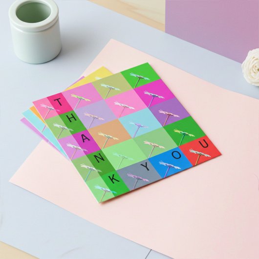 Elegante kleurrijke Abstracte Daisy Bloemen Dank u Bedankkaart