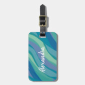 Elegante kleurrijke Abstracte Waterverf Bagagelabel (Voorkant verticaal)