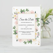 Elegante Kleurrijke Aquarel Bloemmotief Save The Date (Staand voorkant)