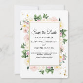 Elegante Kleurrijke Aquarel Bloemmotief Save The Date (Voorkant)