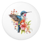 Elegante Kleurrijke Aquarel Kolibrie Meubelen Keramische Knop (Voorkant)