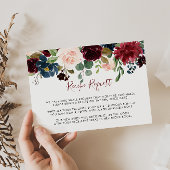 Elegante Kleurrijke Bloem Bruiloft Recept Verzoek  Informatiekaartje