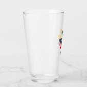 Elegante kleurrijke bloem monogram naam glas (Links)