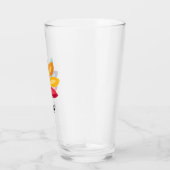 Elegante kleurrijke bloem monogram naam glas (Rechts)