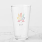 Elegante kleurrijke bloem monogram naam glas (Voorkant)