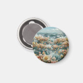 Elegante kleurrijke bloem roos zee magneet (Voorkant / Achterkant)