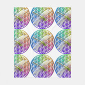 Elegante kleurrijke bloem van het leven libel kuns fleece deken (Voorkant)