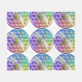 Elegante kleurrijke bloem van het leven libel kuns fleece deken (Voorkant (Horizontaal))