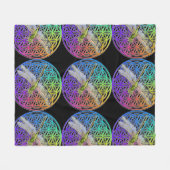 Elegante kleurrijke bloem van het leven libel kuns fleece deken (Voorkant (Horizontaal))