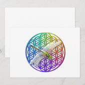 Elegante kleurrijke bloem van het leven libel kuns kaart (Voorkant / Achterkant)