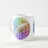 Elegante kleurrijke bloem van het leven libel kuns koffiemok (Voorkant links)