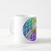 Elegante kleurrijke bloem van het leven libel kuns koffiemok (Voorkant links)