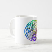 Elegante kleurrijke bloem van het leven libel kuns koffiemok (Voorkant links)