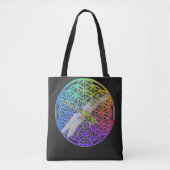 Elegante kleurrijke bloem van het leven libel kuns tote bag (Voorkant)