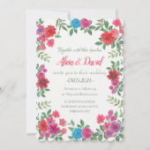 Elegante Kleurrijke Bloemen Bruiloft Kaart (Voorkant)