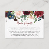 Elegante Kleurrijke Bloemen Bruiloft Recept Aanvra Informatiekaartje (Voorkant)