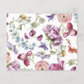 Elegante Kleurrijke Bloemen Datum Nacht Kaart (Achterkant)