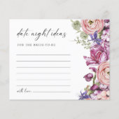 Elegante Kleurrijke Bloemen Datum Nacht Kaart (Voorkant)