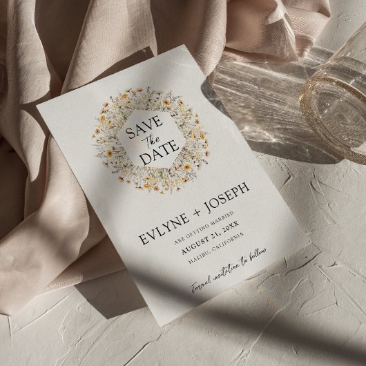 Elegante Kleurrijke Bloemen Moderne Unieke Boho Br Save The Date