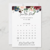 Elegante Kleurrijke Bloemen Sla de Datumkalender o Save The Date (Voorkant)