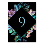 Elegante kleurrijke bloemen zwarte bruiloft kaart (Achterkant)