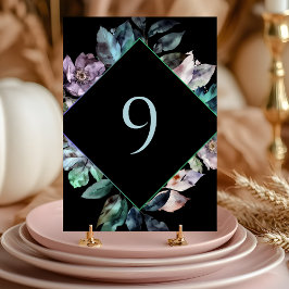 Elegante kleurrijke bloemen zwarte bruiloft kaart