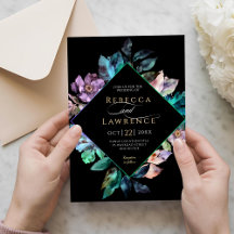 Elegante kleurrijke bloemen zwarte bruiloft