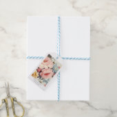 Elegante, kleurrijke,  bloemenbruiloft cadeaulabel (Met Touw)