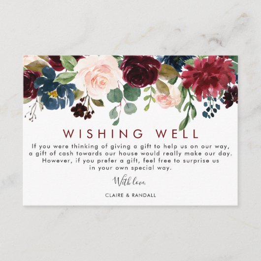 Elegante kleurrijke bloemenbruiloft die goed wenst informatiekaartje (Voorkant)