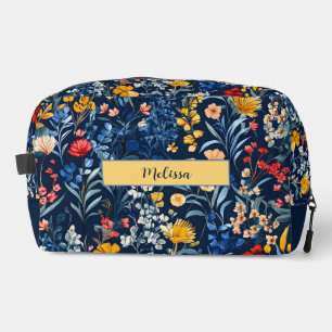 Elegante kleurrijke bloemennaam toilettasje