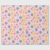 Elegante kleurrijke bloemenpatroon verjaardag cadeaupapier (Vlak)