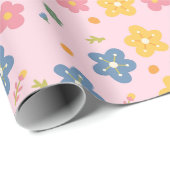 Elegante kleurrijke bloemenpatroon verjaardag cadeaupapier (Rol Hoek)