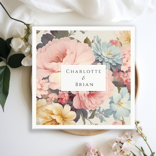 Elegante, kleurrijke,  bloemenservetbanden servet