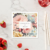 Elegante, kleurrijke,  bloemenservetbanden servet (Insitu)