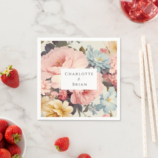 Elegante, kleurrijke,  bloemenservetbanden servet (Insitu)